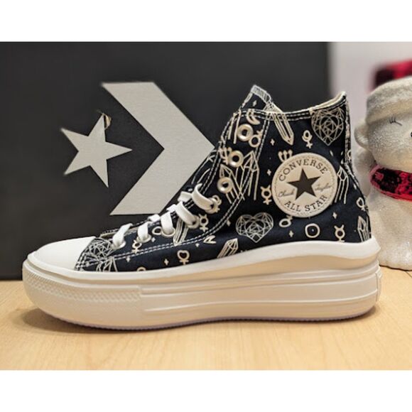 Converse CTAS Move Platform Mystic Crystals Black High Top Sneakers W8 NIB - Picture 8 of 14